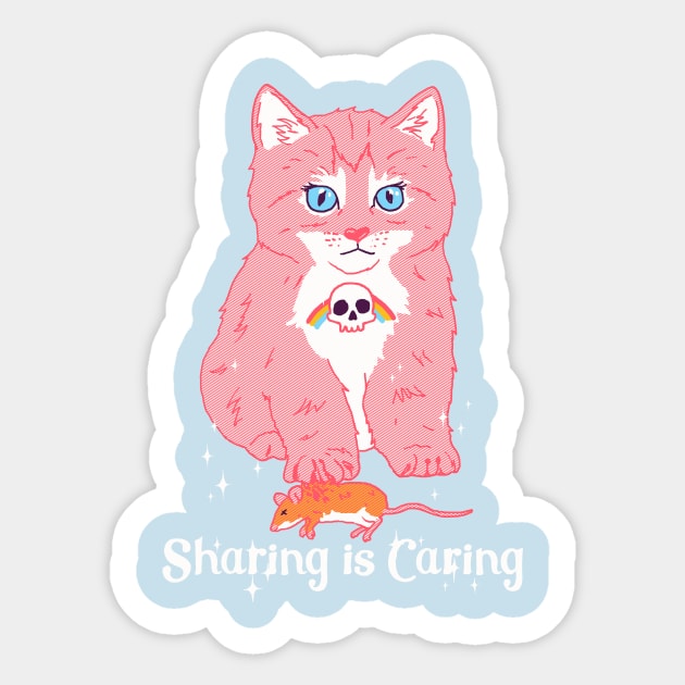 Sharing is Caring Sticker by Hillary White Rabbit